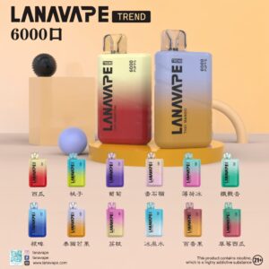LANA 6000 拋棄式電子煙不掉味恆溫加熱系統 x 550mAh 極大電量長效續航 3% 尼古丁順滑體驗 台灣現貨
